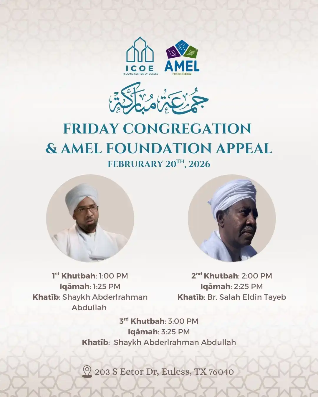 Friday Congregation 20th February 2026